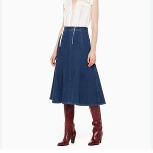 Kate Spade Size 8 Broome Street denim Medwash Midi  Skirt